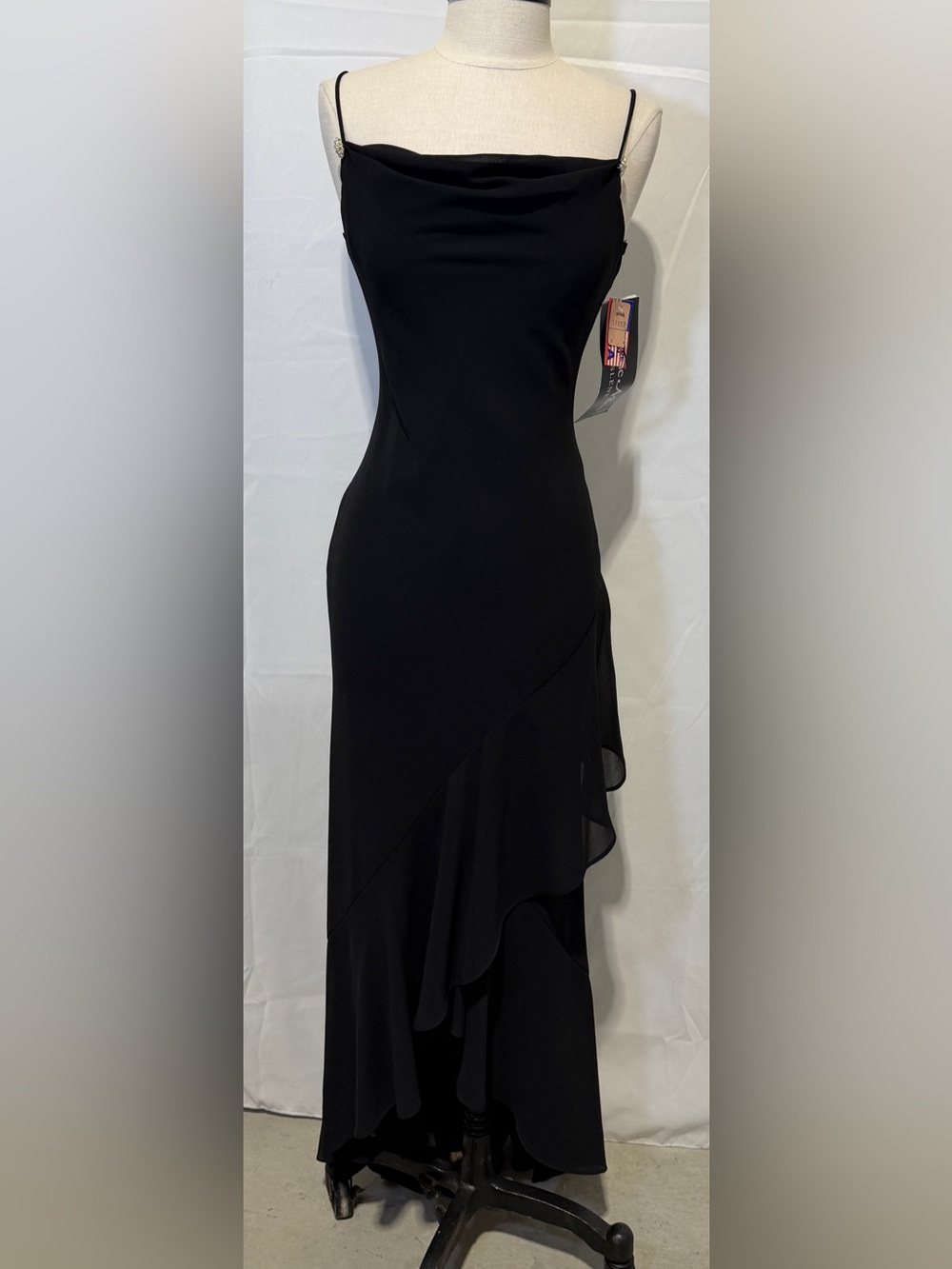 NWT Vintage Blondie Nites Black Gown with Crystal Accents, Made in the USA